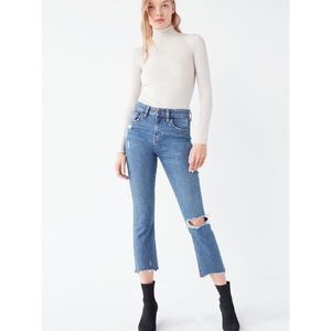 BDG kick flare night rose cropped jean